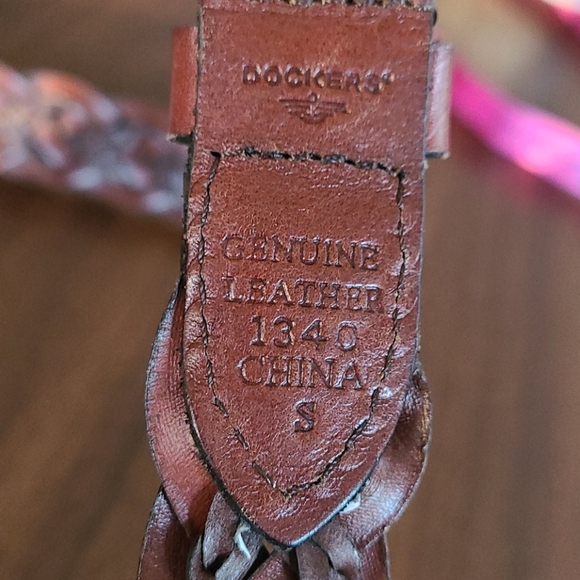 Dockers‎ Belt Womens Size S Mahogany Braided Leather Belt - Picture 3 of 4